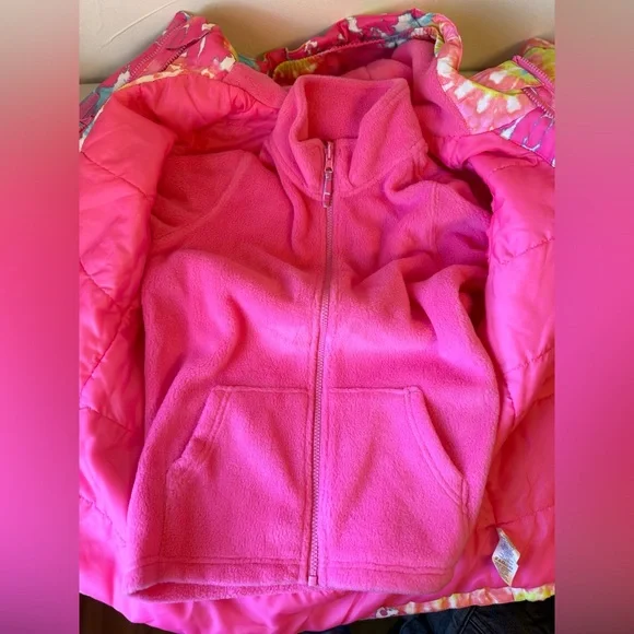 NWT THE CHILDREN’S PLACE TIE DYE 3 in 1 SNOW JACKET PINK SZ L